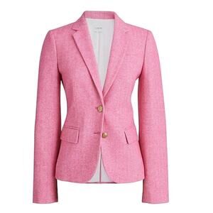 J.Crew Wool Blend Schoolboy Blazer 22W Pink Herringbone Begonia Plus Size